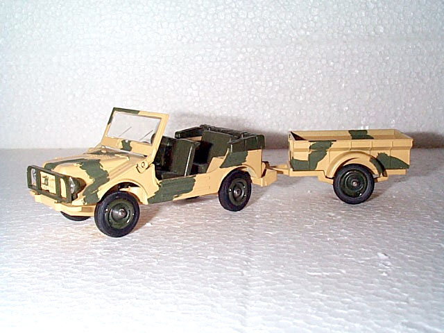 Jeep Autounion with Trailer Sand Camouflage