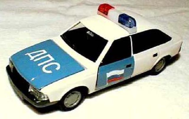 Moskvich-2141 Russian Police DPS, lightbar red-blu